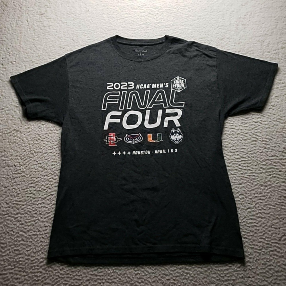 NCAA Final Four Shirt Mens Large Gray Basketball Champion 2023 Graphic Tee